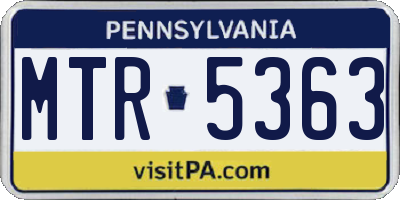 PA license plate MTR5363