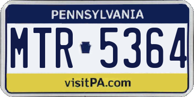 PA license plate MTR5364