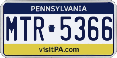 PA license plate MTR5366