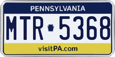 PA license plate MTR5368