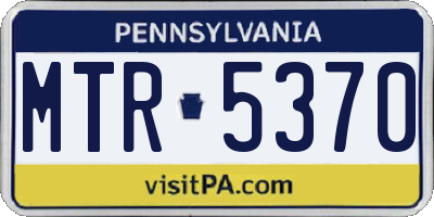 PA license plate MTR5370