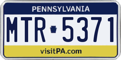 PA license plate MTR5371