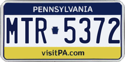 PA license plate MTR5372