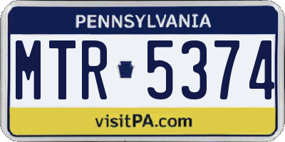 PA license plate MTR5374