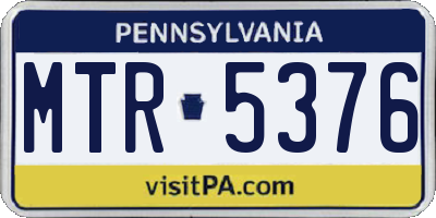 PA license plate MTR5376