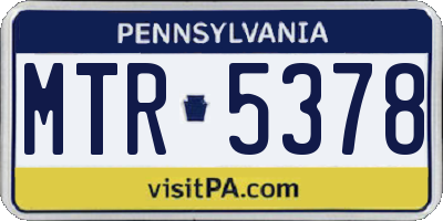 PA license plate MTR5378