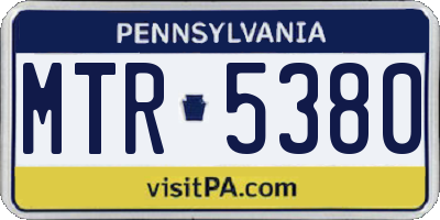 PA license plate MTR5380