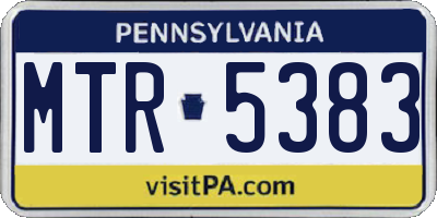 PA license plate MTR5383