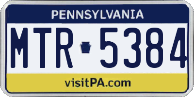 PA license plate MTR5384
