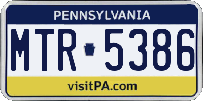 PA license plate MTR5386