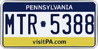 PA license plate MTR5388