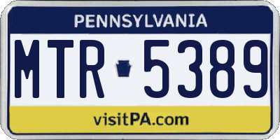 PA license plate MTR5389