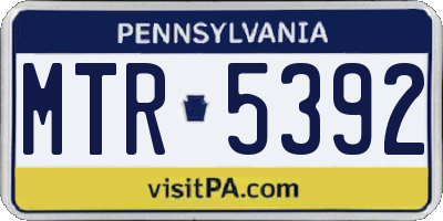 PA license plate MTR5392