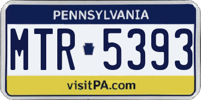 PA license plate MTR5393
