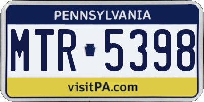 PA license plate MTR5398
