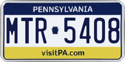 PA license plate MTR5408