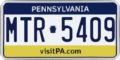 PA license plate MTR5409