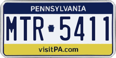PA license plate MTR5411