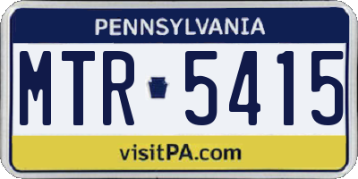 PA license plate MTR5415