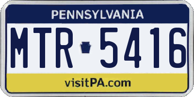 PA license plate MTR5416