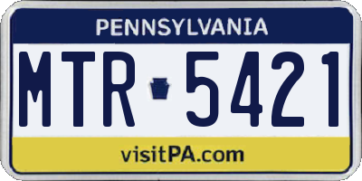 PA license plate MTR5421