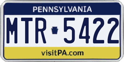 PA license plate MTR5422