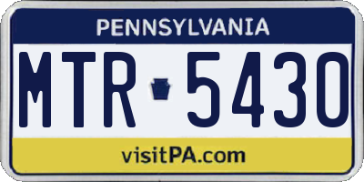 PA license plate MTR5430