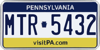 PA license plate MTR5432