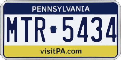 PA license plate MTR5434
