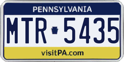PA license plate MTR5435