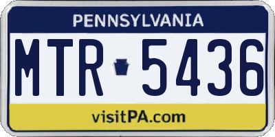 PA license plate MTR5436