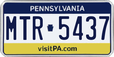 PA license plate MTR5437