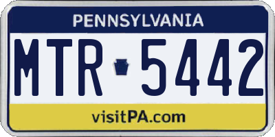 PA license plate MTR5442