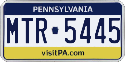 PA license plate MTR5445