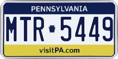 PA license plate MTR5449