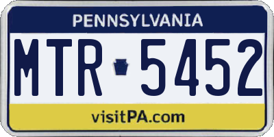 PA license plate MTR5452