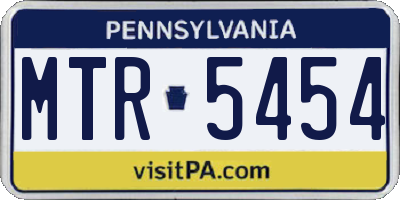 PA license plate MTR5454