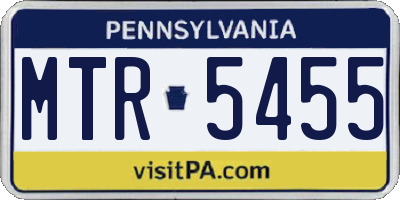 PA license plate MTR5455