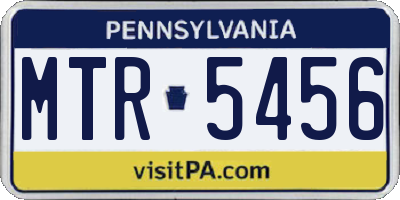 PA license plate MTR5456