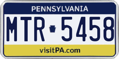 PA license plate MTR5458