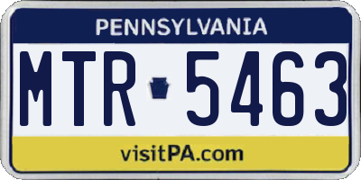 PA license plate MTR5463