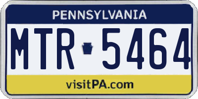 PA license plate MTR5464