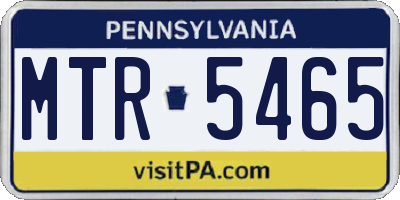 PA license plate MTR5465
