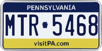 PA license plate MTR5468