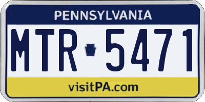 PA license plate MTR5471