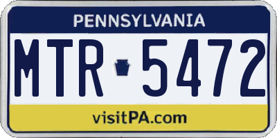 PA license plate MTR5472