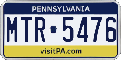 PA license plate MTR5476