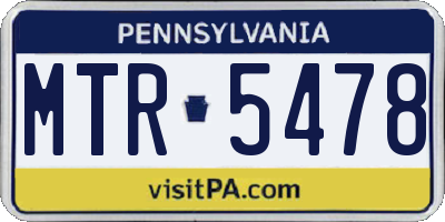 PA license plate MTR5478
