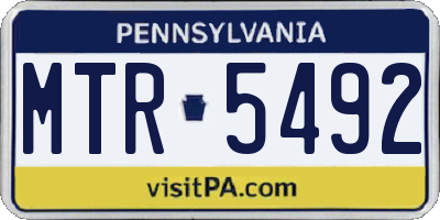 PA license plate MTR5492