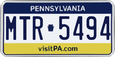 PA license plate MTR5494